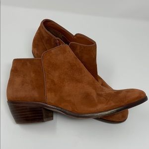 SAM EDELMAN Carmel Leather Suede Side Zip Booties